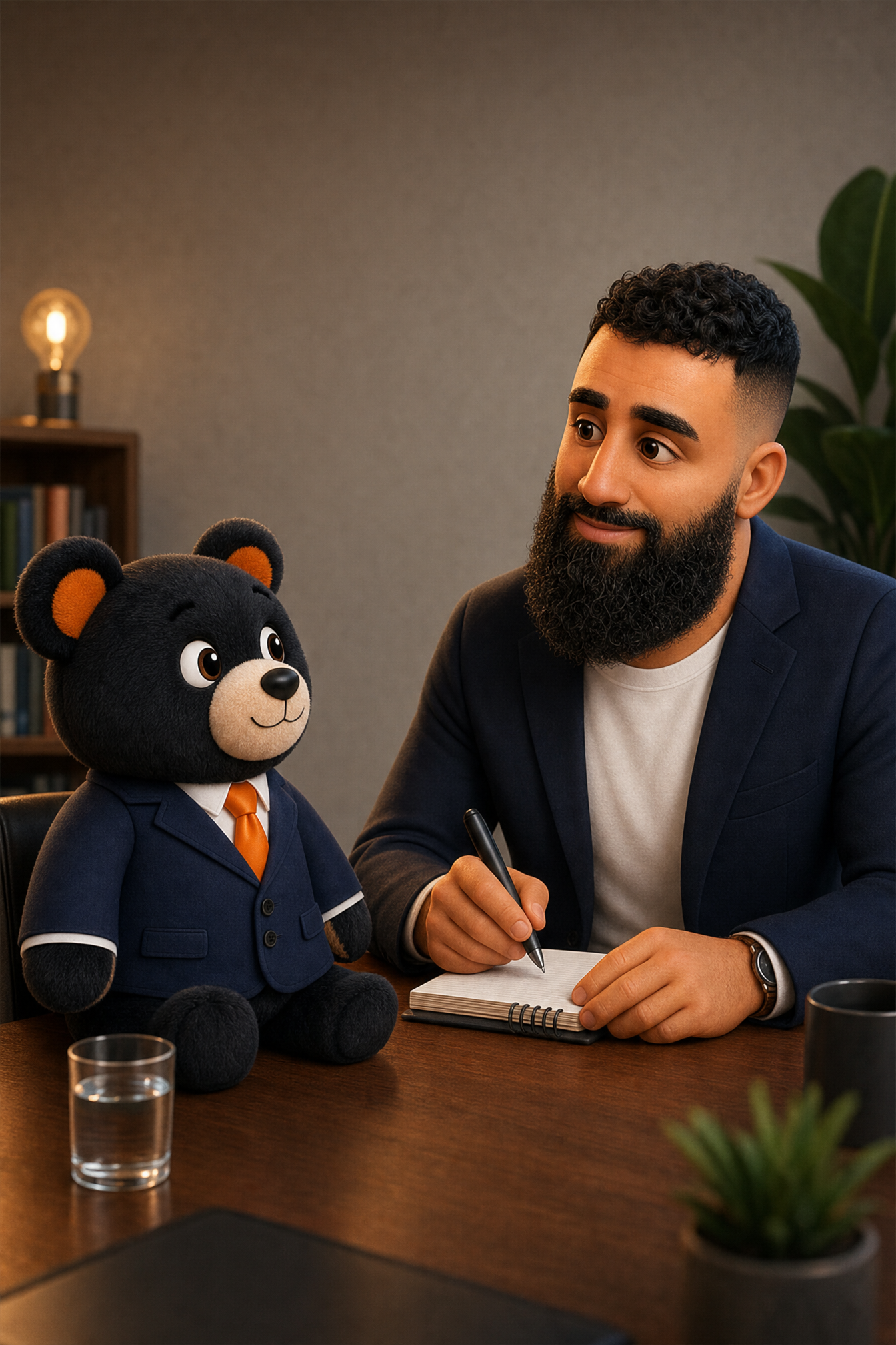 Ranbir and Orso at the desk